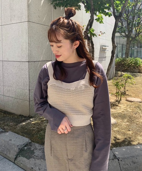 FREE'S MART（フリーズマート）の「◆タック編みニットビスチェ（ニット/セーター・レディース・ブラック/ベージュ/ブラウン・FREE）」の15枚目の写真