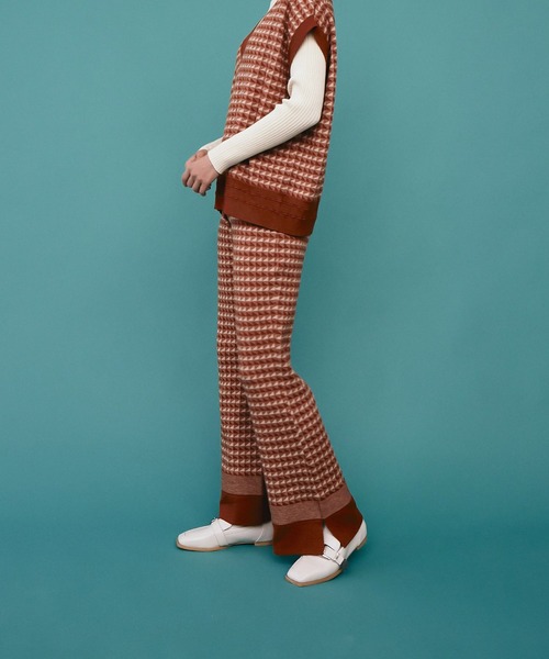 RETRO GIRL（レトロガール）の「柄ジャガードニットパンツ（その他パンツ・レディース・ブラック/オレンジ/グリーン・FREE）」の3枚目の写真