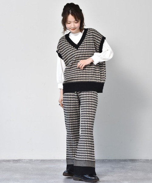 RETRO GIRL（レトロガール）の「柄ジャガードニットパンツ（その他パンツ・レディース・ブラック/オレンジ/グリーン・FREE）」の20枚目の写真