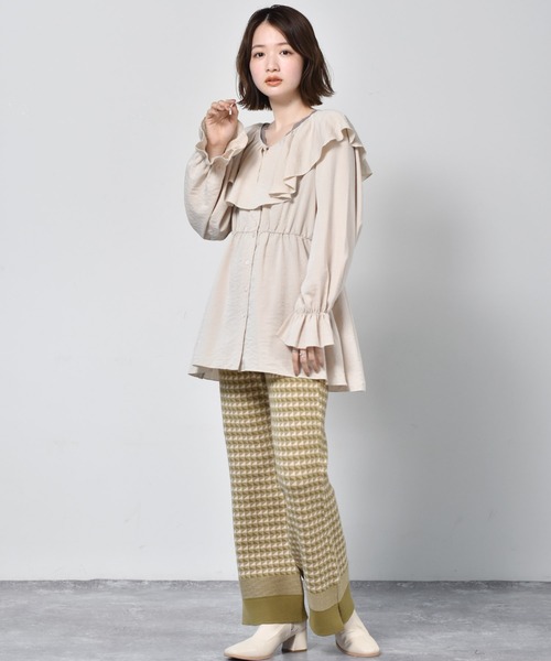 RETRO GIRL（レトロガール）の「柄ジャガードニットパンツ（その他パンツ・レディース・ブラック/オレンジ/グリーン・FREE）」の16枚目の写真