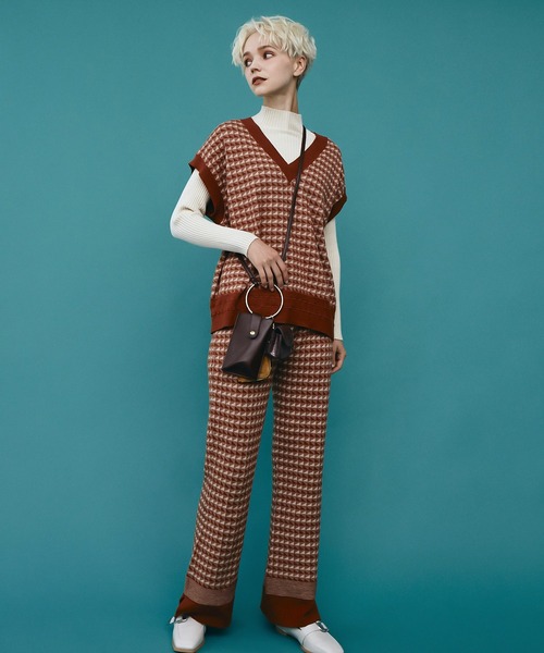 RETRO GIRL（レトロガール）の「柄ジャガードニットパンツ（その他パンツ・レディース・ブラック/オレンジ/グリーン・FREE）」の18枚目の写真