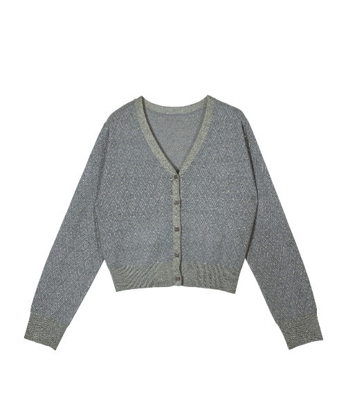 Ameri（アメリ）の「2WAY GLITTER JACQUARD CARDIGAN（カーディガン/ボレロ・レディース・ブラウン/ブラック/グレー・FREE）」の16枚目の写真