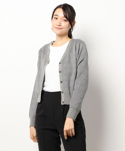Ameri（アメリ）の「2WAY GLITTER JACQUARD CARDIGAN（カーディガン/ボレロ・レディース・ブラウン/ブラック/グレー・FREE）」の17枚目の写真