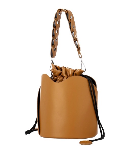 Settimissimo（セッティミッシモ）の「バケツ型巾着2WAYバッグ（ハンドバッグ・レディース・ブラック/ベージュ・FREE）」の13枚目の写真