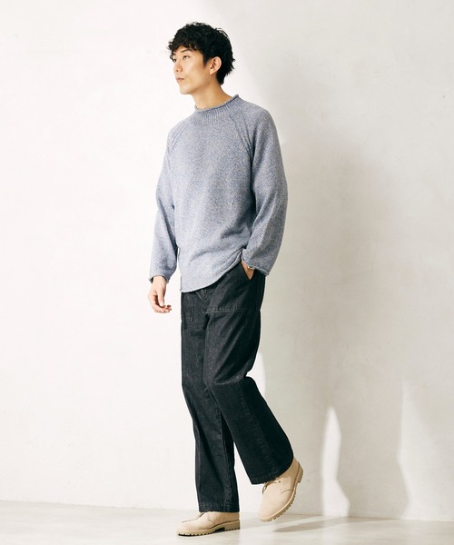 JOURNAL STANDARD relume(ジャーナルスタンダード レリューム)の「オーバーサイズ ワイドモックネックニット(ニット/セーター・メンズ・ブラウン/オレンジ/ブルー・M/L)」の3枚目の写真
