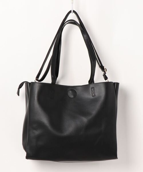 Settimissimo（セッティミッシモ）の「レザーライク2WAYトートバッグ（トートバッグ・レディース・ブラック/キャメル・FREE）」の5枚目の写真