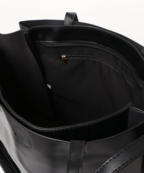 Settimissimo（セッティミッシモ）の「レザーライク2WAYトートバッグ（トートバッグ・レディース・ブラック/キャメル・FREE）」の4枚目の写真