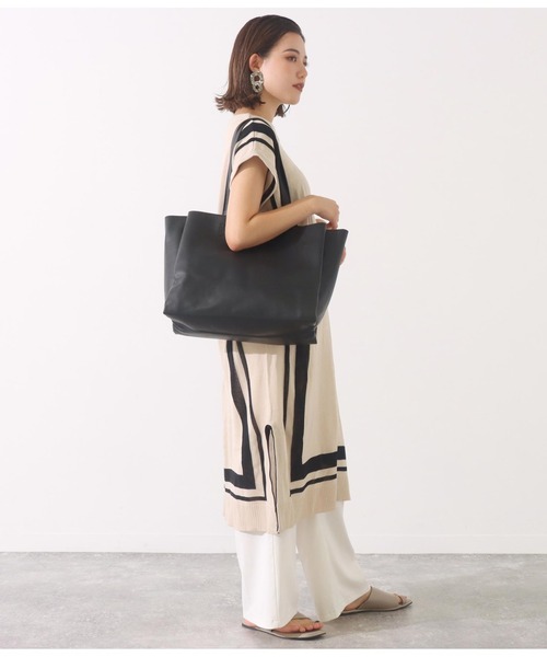 Settimissimo（セッティミッシモ）の「レザーライク2WAYトートバッグ（トートバッグ・レディース・ブラック/キャメル・FREE）」の7枚目の写真