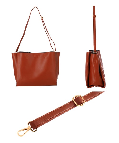 Settimissimo（セッティミッシモ）の「レザーライク2WAYトートバッグ（トートバッグ・レディース・ブラック/キャメル・FREE）」の13枚目の写真