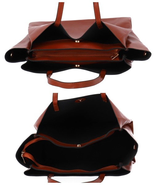 Settimissimo（セッティミッシモ）の「レザーライク2WAYトートバッグ（トートバッグ・レディース・ブラック/キャメル・FREE）」の12枚目の写真