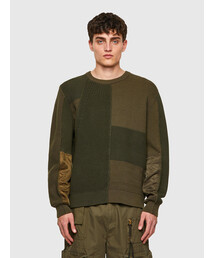 DIESEL | メンズ ニット 切り替えデザイン パッチワーク(ニット/セーター)