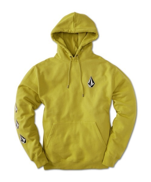 VOLCOM(ボルコム)の「ICONIC STONE PO(パーカー・メンズ・イエロー/ブラック/ホワイト×グレー・LARGE/MEDIUM/SMALL/X-LARGE)」の1枚目の写真
