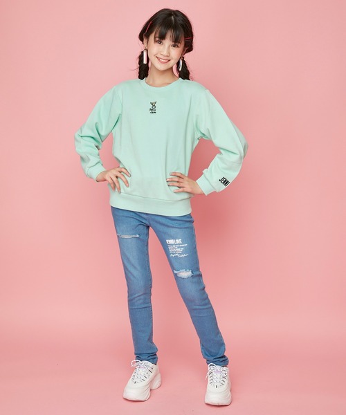 JENNI love(ジェニィラブ)の「デオドラントチビ刺繍トレーナー(スウェット・キッズ・ベージュ/ミント/ブラック/ラベンダー/グレー・140cm/150cm/160cm/130cm)」の12枚目の写真