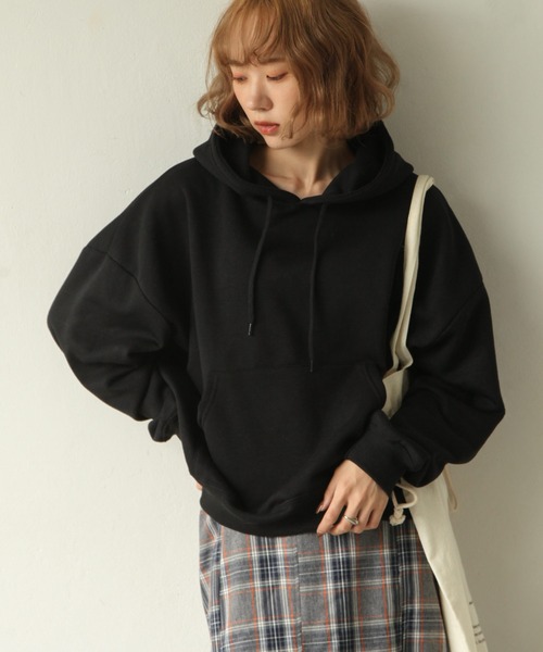 Chillfar（チルファー）の「裏起毛バックパッチワークパーカー（パーカー・レディース・チャコール/アイボリー/ブルー系/ブラウン/ブラック/カーキ/オートミール/ベージュ・MEDIUM/LARGE）」の15枚目の写真