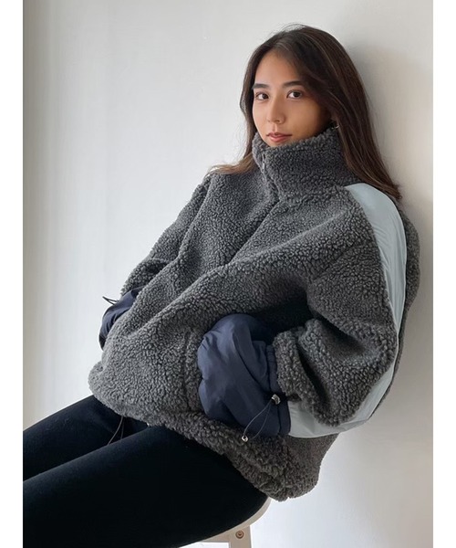 Vicente（ヴィセンテ）の「Natural boa pullover（ブルゾン・レディース・ベージュ/グレー・FREE）」の4枚目の写真