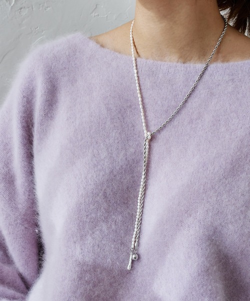 DouDou（ドゥドゥ）の「淡水パール×チェーンネックレス（ネックレス・レディース・ゴールド/シルバー・FREE）」の3枚目の写真