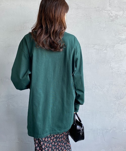 Carhartt WIP（カーハートダブリューアイピー）の「[carhartt WIP/カーハートダブリューアイピー] AMERICAN SCRIPT ワンポイントロゴ刺繍ロンT（Tシャツ/カットソー・レディース・ダークグリーン/ブラック/ホワイト/ブラウン・L/XL/S/M/XS）」の5枚目の写真
