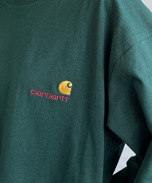 Carhartt WIP（カーハートダブリューアイピー）の「[carhartt WIP/カーハートダブリューアイピー] AMERICAN SCRIPT ワンポイントロゴ刺繍ロンT（Tシャツ/カットソー・レディース・ダークグリーン/ブラック/ホワイト/ブラウン・L/XL/S/M/XS）」の8枚目の写真