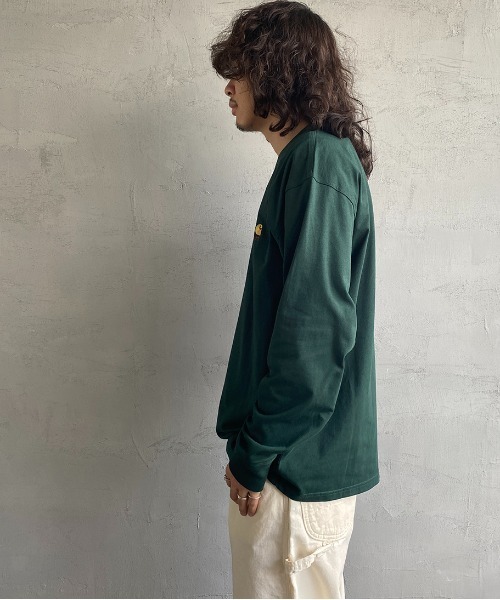 Carhartt WIP（カーハートダブリューアイピー）の「[carhartt WIP/カーハートダブリューアイピー] AMERICAN SCRIPT ワンポイントロゴ刺繍ロンT（Tシャツ/カットソー・レディース・ダークグリーン/ブラック/ホワイト/ブラウン・L/XL/S/M/XS）」の11枚目の写真