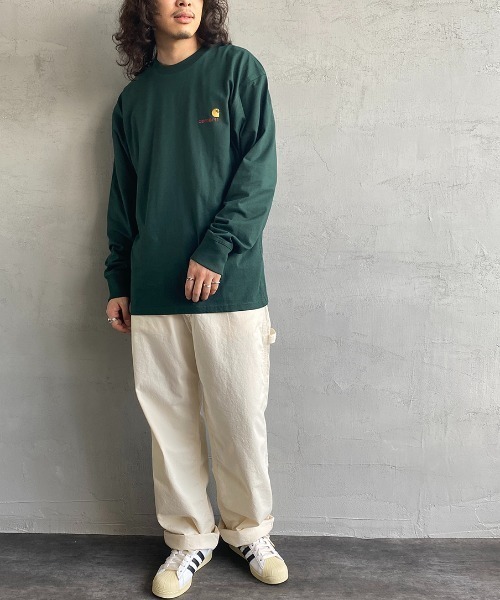 Carhartt WIP（カーハートダブリューアイピー）の「[carhartt WIP/カーハートダブリューアイピー] AMERICAN SCRIPT ワンポイントロゴ刺繍ロンT（Tシャツ/カットソー・レディース・ダークグリーン/ブラック/ホワイト/ブラウン・L/XL/S/M/XS）」の10枚目の写真