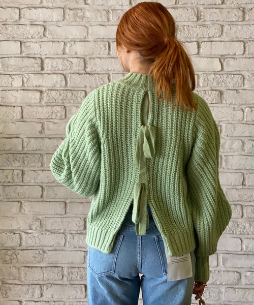 RIVE DROITE（リヴドロワ）の「【ZOZOTOWN限定】ボリュームスリーブMIXヤーンニット（ニット/セーター・レディース・パープル/ライトグレー/アイボリー/グリーン系その他・FREE）」の19枚目の写真