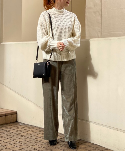 RIVE DROITE（リヴドロワ）の「【ZOZOTOWN限定】ボリュームスリーブMIXヤーンニット（ニット/セーター・レディース・パープル/ライトグレー/アイボリー/グリーン系その他・FREE）」の8枚目の写真