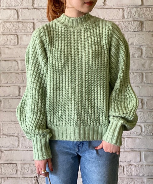 RIVE DROITE（リヴドロワ）の「【ZOZOTOWN限定】ボリュームスリーブMIXヤーンニット（ニット/セーター・レディース・パープル/ライトグレー/アイボリー/グリーン系その他・FREE）」の18枚目の写真