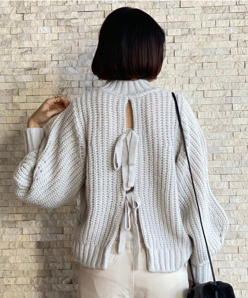 RIVE DROITE（リヴドロワ）の「【ZOZOTOWN限定】ボリュームスリーブMIXヤーンニット（ニット/セーター・レディース・パープル/ライトグレー/アイボリー/グリーン系その他・FREE）」の13枚目の写真