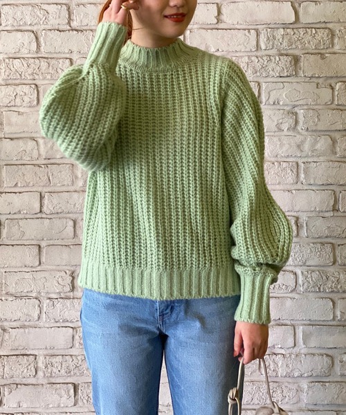 RIVE DROITE（リヴドロワ）の「【ZOZOTOWN限定】ボリュームスリーブMIXヤーンニット（ニット/セーター・レディース・パープル/ライトグレー/アイボリー/グリーン系その他・FREE）」の20枚目の写真