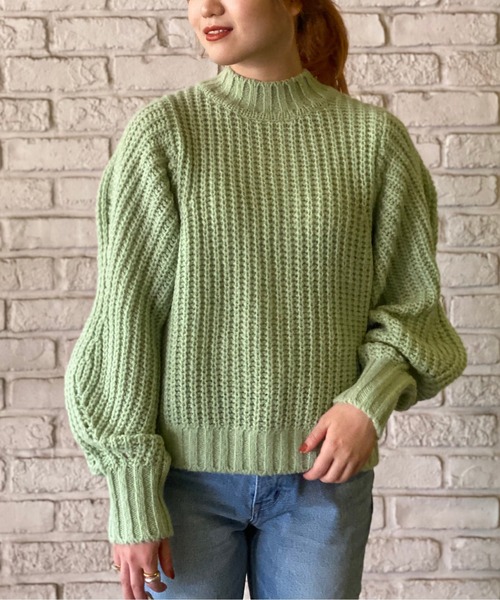 RIVE DROITE（リヴドロワ）の「【ZOZOTOWN限定】ボリュームスリーブMIXヤーンニット（ニット/セーター・レディース・パープル/ライトグレー/アイボリー/グリーン系その他・FREE）」の21枚目の写真