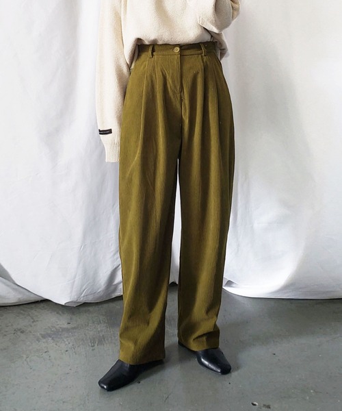 me+em select（ミームセレクト）の「ツータックバルーンコーデュロイパンツ【数量限定販売】（その他パンツ・レディース・ブラック/ブラウン/グリーン/アイボリー・MEDIUM/LARGE）」の8枚目の写真