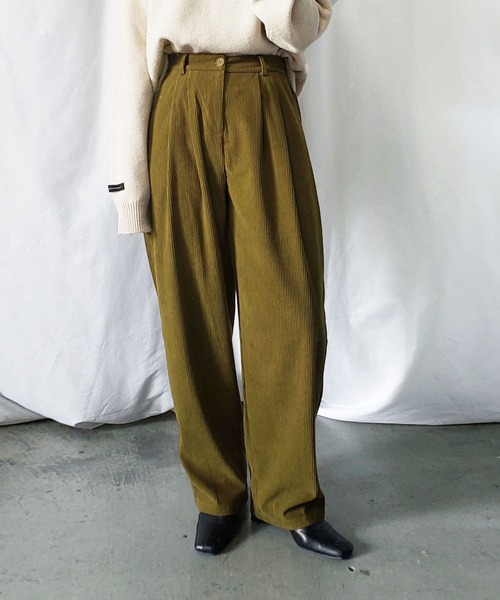 me+em select（ミームセレクト）の「ツータックバルーンコーデュロイパンツ【数量限定販売】（その他パンツ・レディース・ブラック/ブラウン/グリーン/アイボリー・MEDIUM/LARGE）」の9枚目の写真