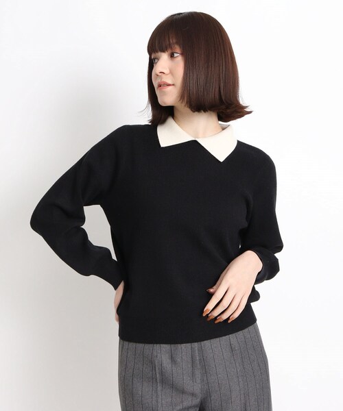 grove（グローブ）の「◇【S-LL】襟付きニットプルオーバー（ニット