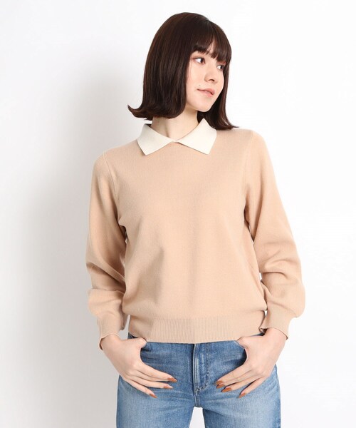 grove（グローブ）の「◇【S-LL】襟付きニットプルオーバー（ニット