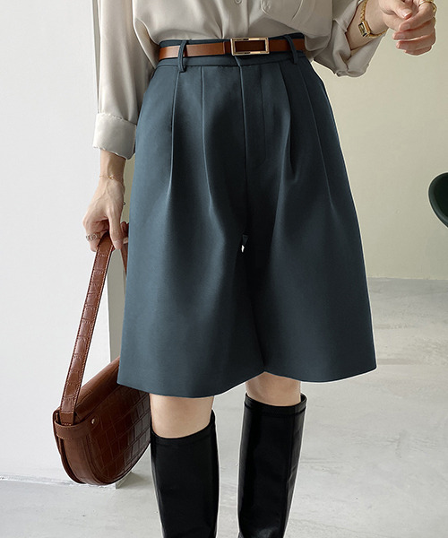 c.u.l（シーユーエル）の「【c.u.l:w】ハイウエストタックショートパンツ culw129（その他パンツ・レディース・ブラウン/ブラック/ブルーグレー・M/L）」の22枚目の写真