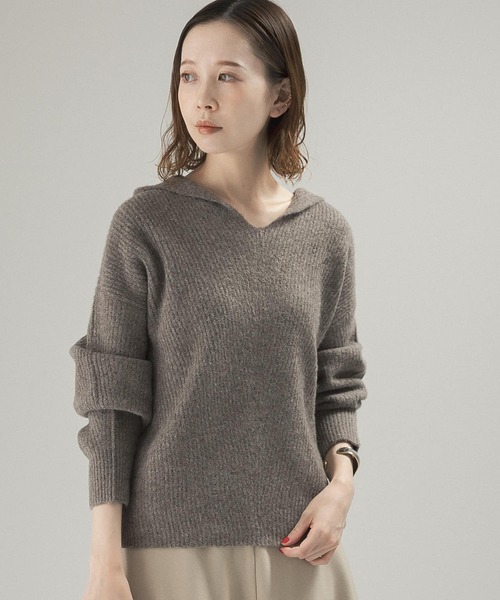 URBAN RESEARCH ROSSO（アーバンリサーチロッソ）の「フーディーニット（ニット/セーター・レディース・ブラック/ベージュ系その他・FREE）」の14枚目の写真