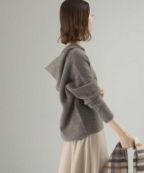 URBAN RESEARCH ROSSO（アーバンリサーチロッソ）の「フーディーニット（ニット/セーター・レディース・ブラック/ベージュ系その他・FREE）」の15枚目の写真