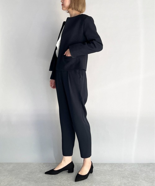 PICCIN(ピッチン)の「ダブルクロステーパードパンツ(スラックス・レディース・ネイビー/グレイッシュベージュ・M/L)」の16枚目の写真