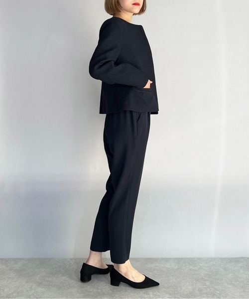 PICCIN(ピッチン)の「ダブルクロステーパードパンツ(スラックス・レディース・ネイビー/グレイッシュベージュ・M/L)」の18枚目の写真