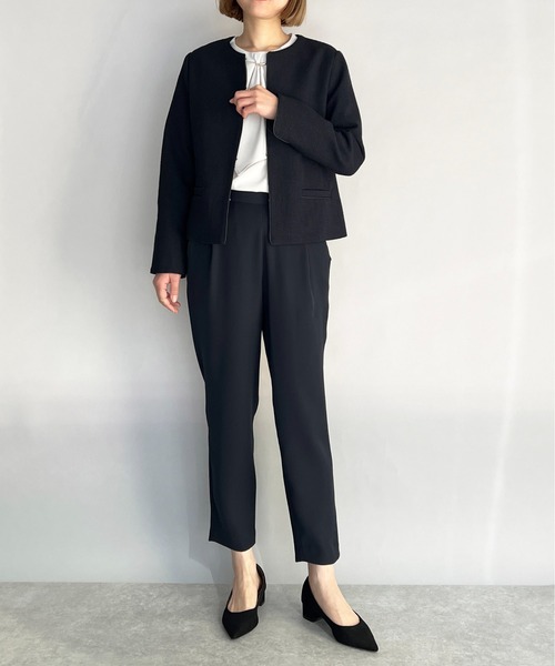 PICCIN(ピッチン)の「ダブルクロステーパードパンツ(スラックス・レディース・ネイビー/グレイッシュベージュ・M/L)」の19枚目の写真