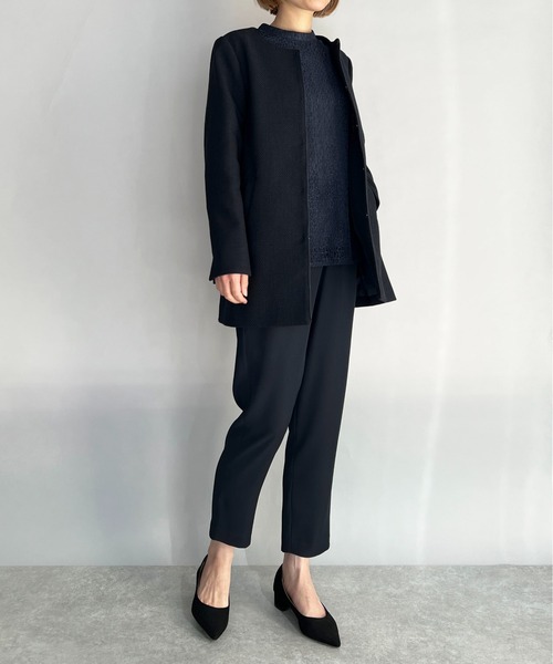 PICCIN(ピッチン)の「ダブルクロステーパードパンツ(スラックス・レディース・ネイビー/グレイッシュベージュ・M/L)」の10枚目の写真