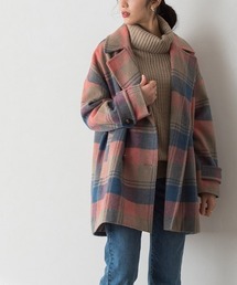 チェック柄ショートコート