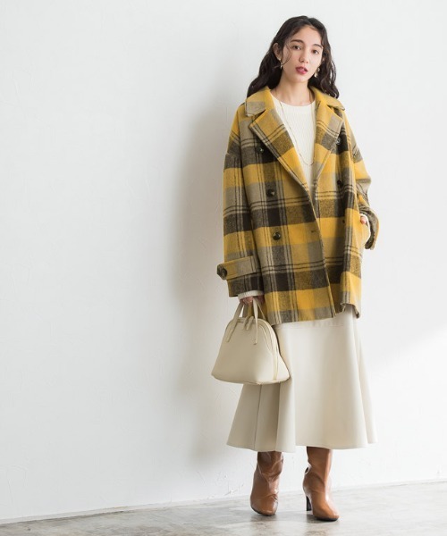 Pierrot(ピエロ)の「チェック柄ショートコート(その他アウター・レディース・イエロー/ピンク・L/M)」の20枚目の写真