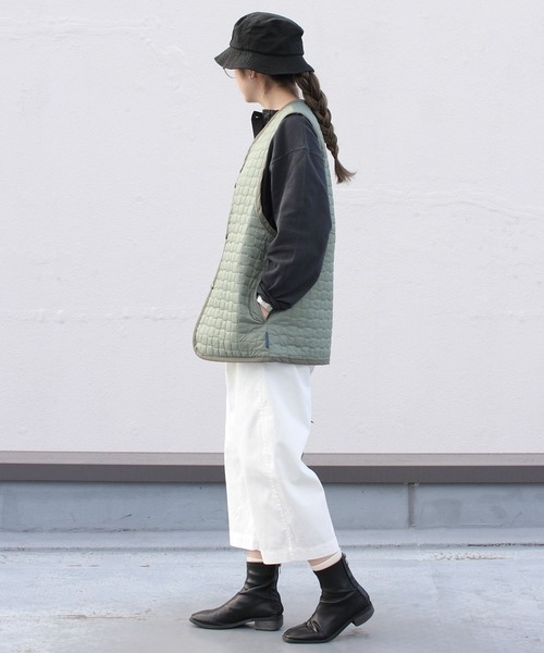 WILD THINGS（ワイルドシングス）の「WILD THINGS/ワイルドシングス　ストレッチデニムタックワイド　SHELTECH DENIM TUCK WIDE（ウィメンズ）　WTW22010SG（デニムパンツ・レディース・ワンウォッシュ/オフホワイト・S）」の12枚目の写真