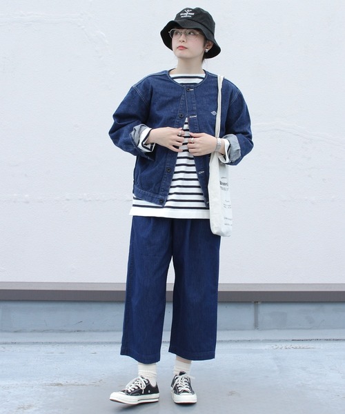 WILD THINGS（ワイルドシングス）の「WILD THINGS/ワイルドシングス　ストレッチデニムタックワイド　SHELTECH DENIM TUCK WIDE（ウィメンズ）　WTW22010SG（デニムパンツ・レディース・ワンウォッシュ/オフホワイト・S）」の7枚目の写真