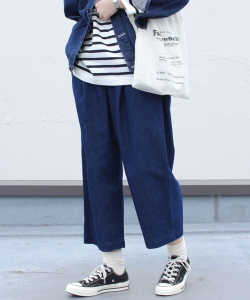 WILD THINGS（ワイルドシングス）の「WILD THINGS/ワイルドシングス　ストレッチデニムタックワイド　SHELTECH DENIM TUCK WIDE（ウィメンズ）　WTW22010SG（デニムパンツ・レディース・ワンウォッシュ/オフホワイト・S）」の20枚目の写真