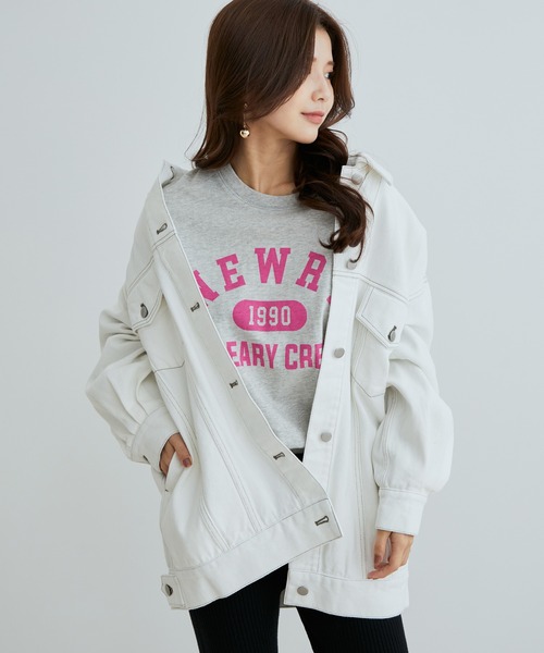 vis-`a-vis(ビサビ)の「オーバーサイズデニム&ツイルブルゾン(デニムジャケット・レディース・ホワイト/ネイビー・FREE)」の10枚目の写真