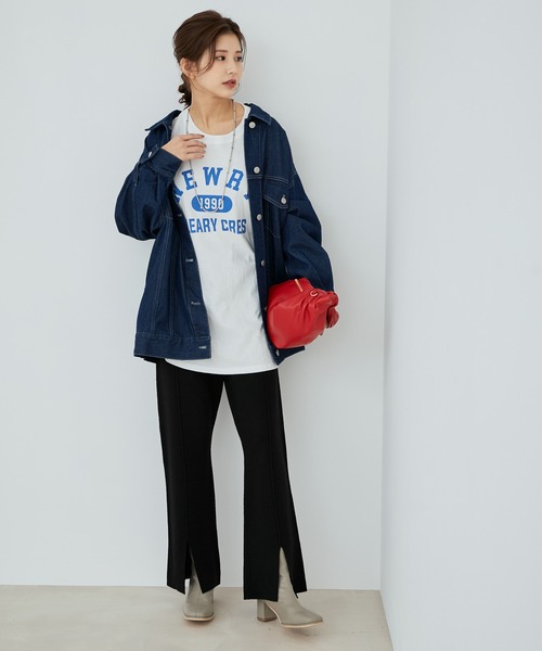 vis-`a-vis(ビサビ)の「オーバーサイズデニム&ツイルブルゾン(デニムジャケット・レディース・ホワイト/ネイビー・FREE)」の15枚目の写真