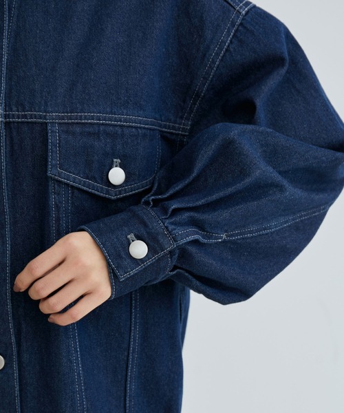 vis-`a-vis(ビサビ)の「オーバーサイズデニム&ツイルブルゾン(デニムジャケット・レディース・ホワイト/ネイビー・FREE)」の19枚目の写真