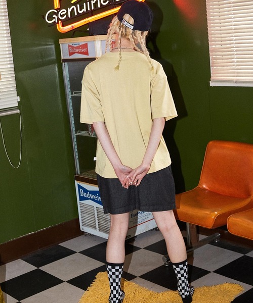 CONVERSE/コンバース クロップドロゴ刺繍コットン半袖Tシャツ